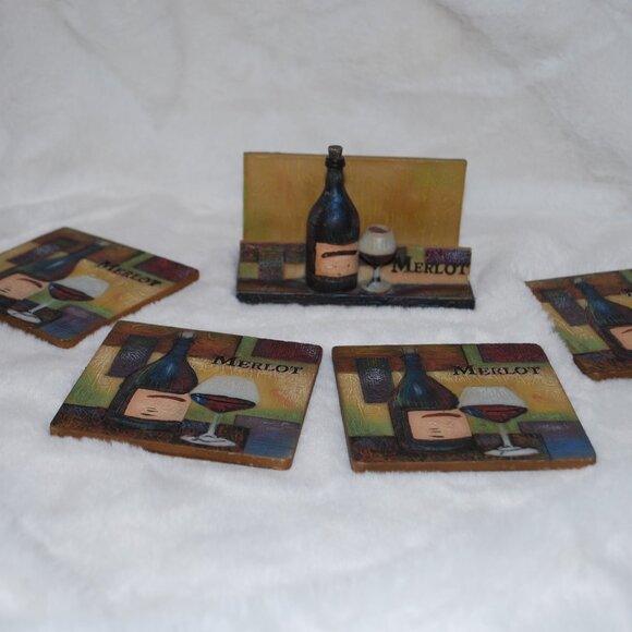 🍷✨Vintage A. Richesco Corporation 3D Wine coaster Set🍷✨ - Picture 2 of 8